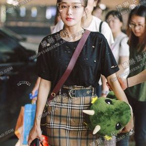 Sandro (Burberry lookalike) camel plaid skirt